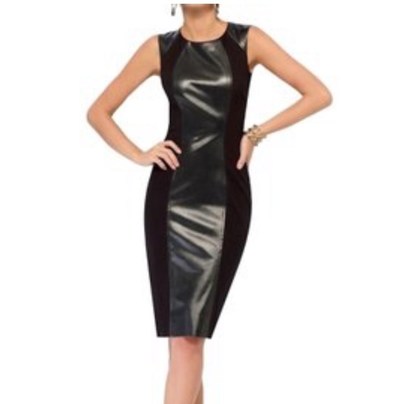 Cache Dresses & Skirts - Cache Sleeveless Leather Detail Dress